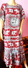 NEW GM FASHION Ladies Casual 80% COTTON RED Dress ONE SIZE FROM XL- 2XL- 22W