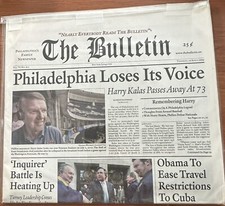 THE BULLETIN : Remembering Harry Kalas. Phila. Loses It’s Voice 2009, BN In SLV