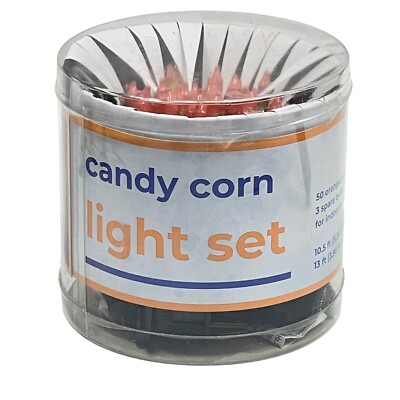 50 Bulb Candy Corn Light Set 10.5  Lit 13  Total Halloween Fall Decor Rite Aid