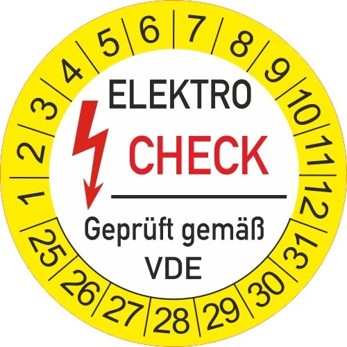 EIGENE HERSTELLUNG UVV Elektro Check Prüfplaketten Wartung 1 bis 1000 Stück 5206 2025