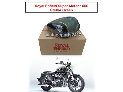 Original Royal Enfield Super Meteor 650 Interstellar grüner Benzin-Kraftstofftan