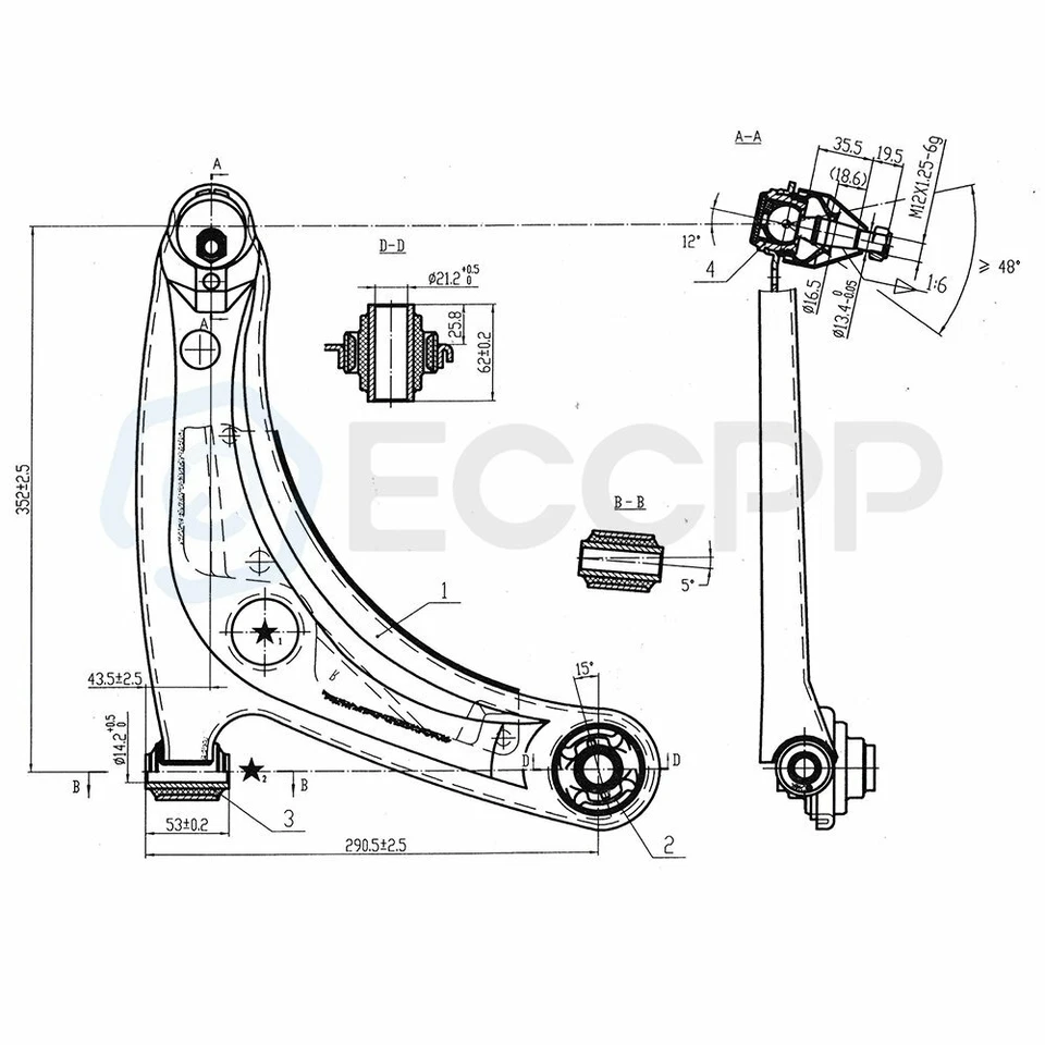 Brazos de control inferiores delanteros para Toyota Yaris 2007-2014 6 piezas barras estabilizadoras barras de amarre eslabones Foto 2 de 4