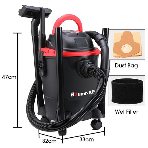 BAUMR-AG 20L Wet and Dry Vacuum Cleaner Blower Car Home Carpet Shop Portable Vac - Picture 10 of 11