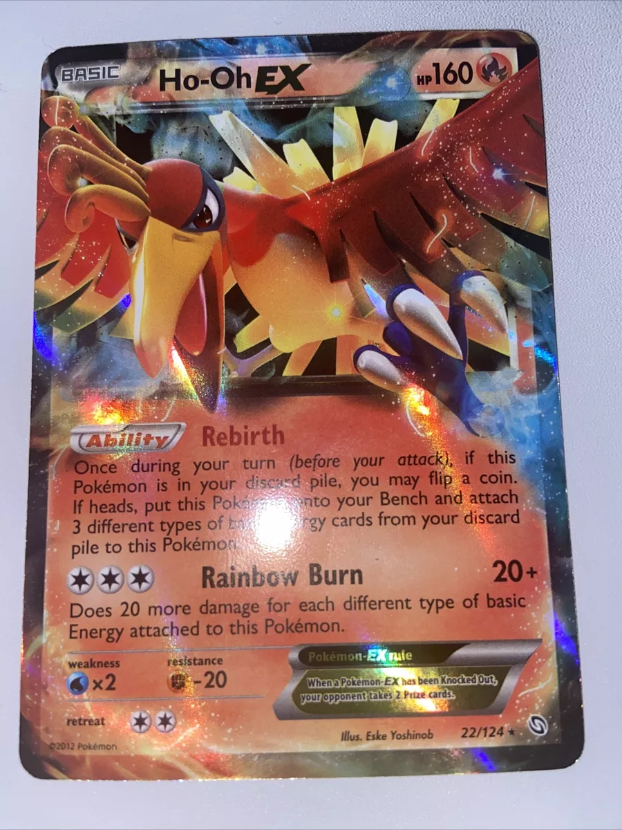 Pokémon TCG Ho-Oh-EX Dragons Exalted 22/124 Holo Holo Rare EX Legendary  Bird