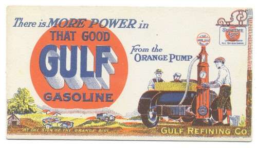 Raro GULF GASOLINA de la BOMBA NARANJA Gran SECADOR DE CARRETERA ca1930  - Imagen 1 de 2