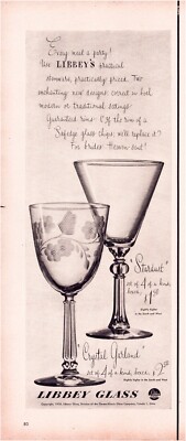 Libbey Glass 1950 Stardust Crystal Garland Print Ad Half Page 5 x 12