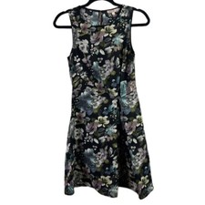 Skies Are Blue Women's Floral Watercolor Sleeveless Midi Dress Fit Flare XS