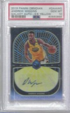 ANDREW WIGGINS 2019-20 PANINI OBSIDIAN YELLOW GALAXY AUTO #D 1/10 PSA 10 POP 1/1