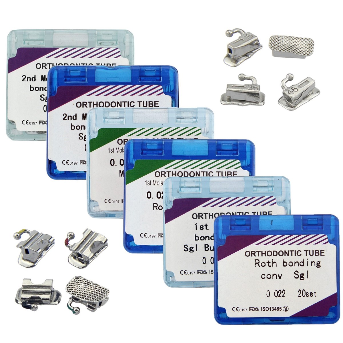40 Tubes Buccaux Dentaires Orthodontie Roth/MBT .022 - Pour Molaires - Neuf