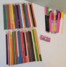 Imagine 21 Colored Pencil Set Plus 5 Other Variety of Brands & Markers in Case