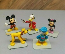 Vintage Disney Productions PVC Figures Mickey Minnie Pluto Donald 1-1/2" tall