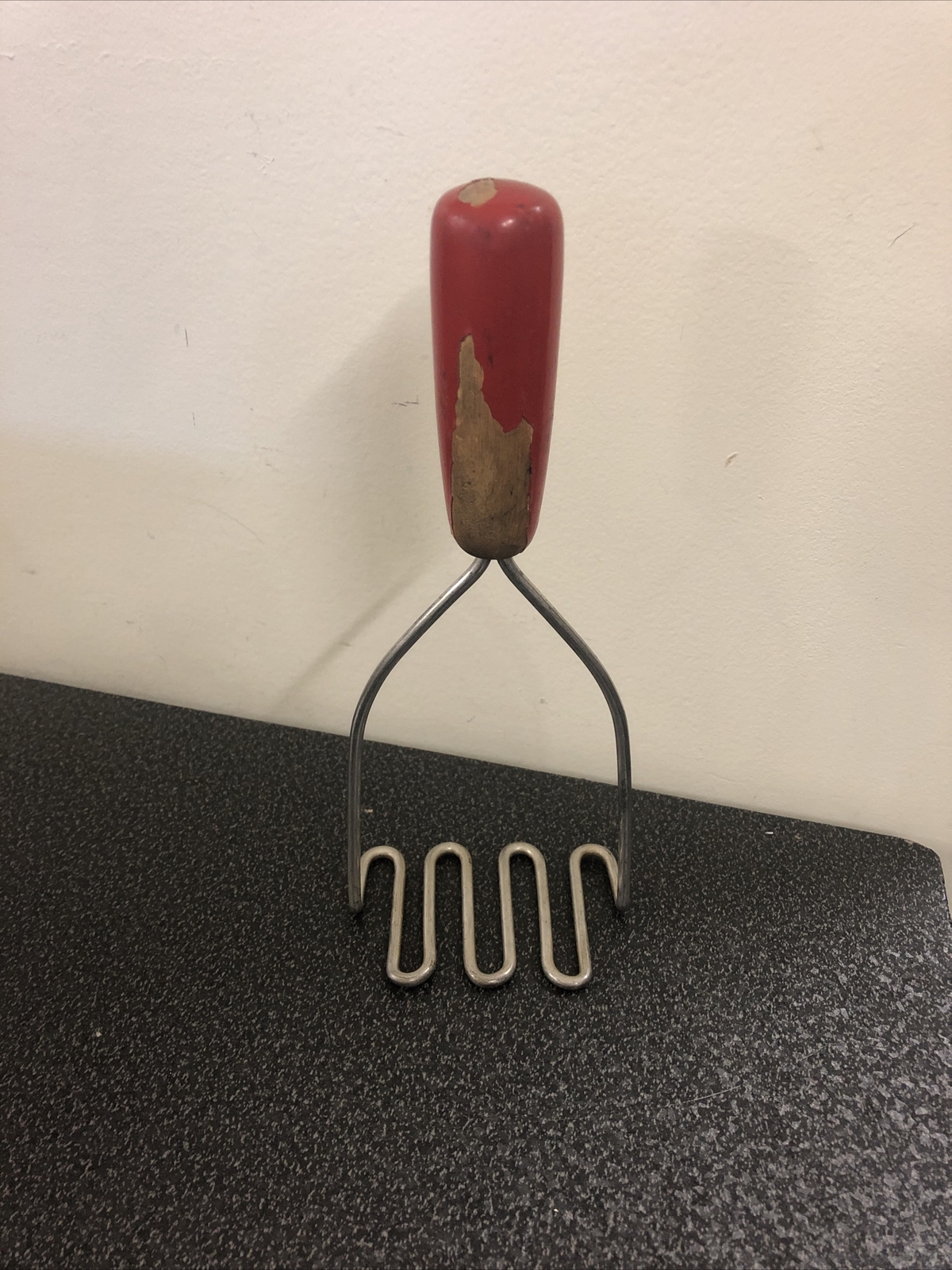 Vintage Potato Masher with Red Wood Handle 9” eBay