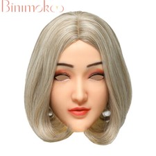 Face Mask Realistic Silicone Mask Headgear Hood Cosplay Make Up Crossdresser