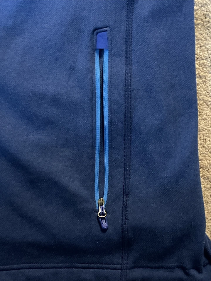 Chaqueta Marmot Para Hombre Azul Cremallera Completa Bolsillo en el Pecho Bolsillos con Cremallera Logo Elastizada Med Foto 2 de 4