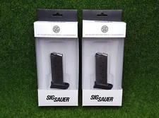 Lot of (2) Sig Sauer MAG-938-9-7 SIGTac P938 Magazine 9mm 7 Rounds w Finger Rest