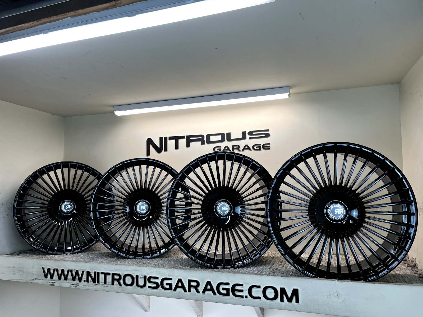 22 BLACK CONCAVE STAGGERED RF35 WHEELS FIT BENTLEY GT GTC & FLYING SPUR 19-25