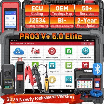 LAUNCH X431 PRO3S ELITE V+ 5.0 PRO5 Car Diagnostic Tool J2534 Programming Coding