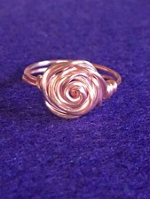 Size 7 Rose Gold Toned Wire-Wrap Rose Ring