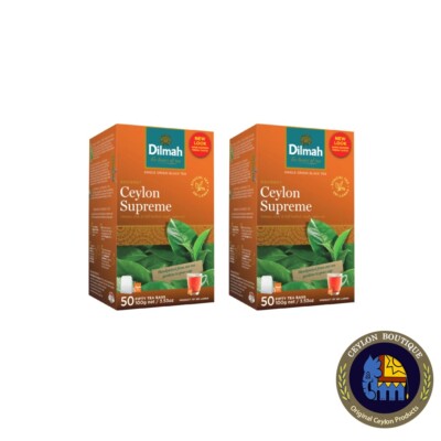 Dilmah Ceylon supreme Ceylon tea - 50 Bags 100g (3.53oz) X 02 packs