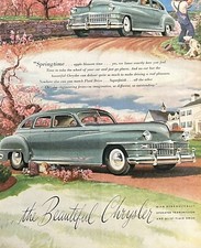 Vintage 1947 Green Chrysler New Yorker Original Print Ad Art 20x29cm Nym 41247