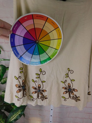 Carole Little Boho Linen Blend Beaded Floral A Line Skirt Size 8 - Picture 12 of 12