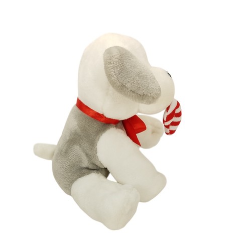 Animal Adventure Sweet Sprouts White Gray Puppy Candy Cane Plush Stuffed Animal - Picture 4 of 11