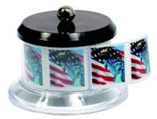 LETTER & POSTCARD POSTAGE STAMP HOLDER DISPENSER HOLDS FULL ROLL, NEW