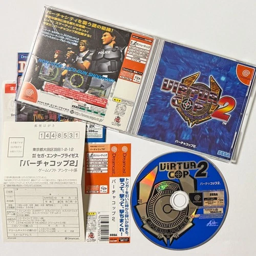Dreamcast Virtua Cop 2 w/Spine Reg-Card Flyer Sega DC Shooter Game Japan JP