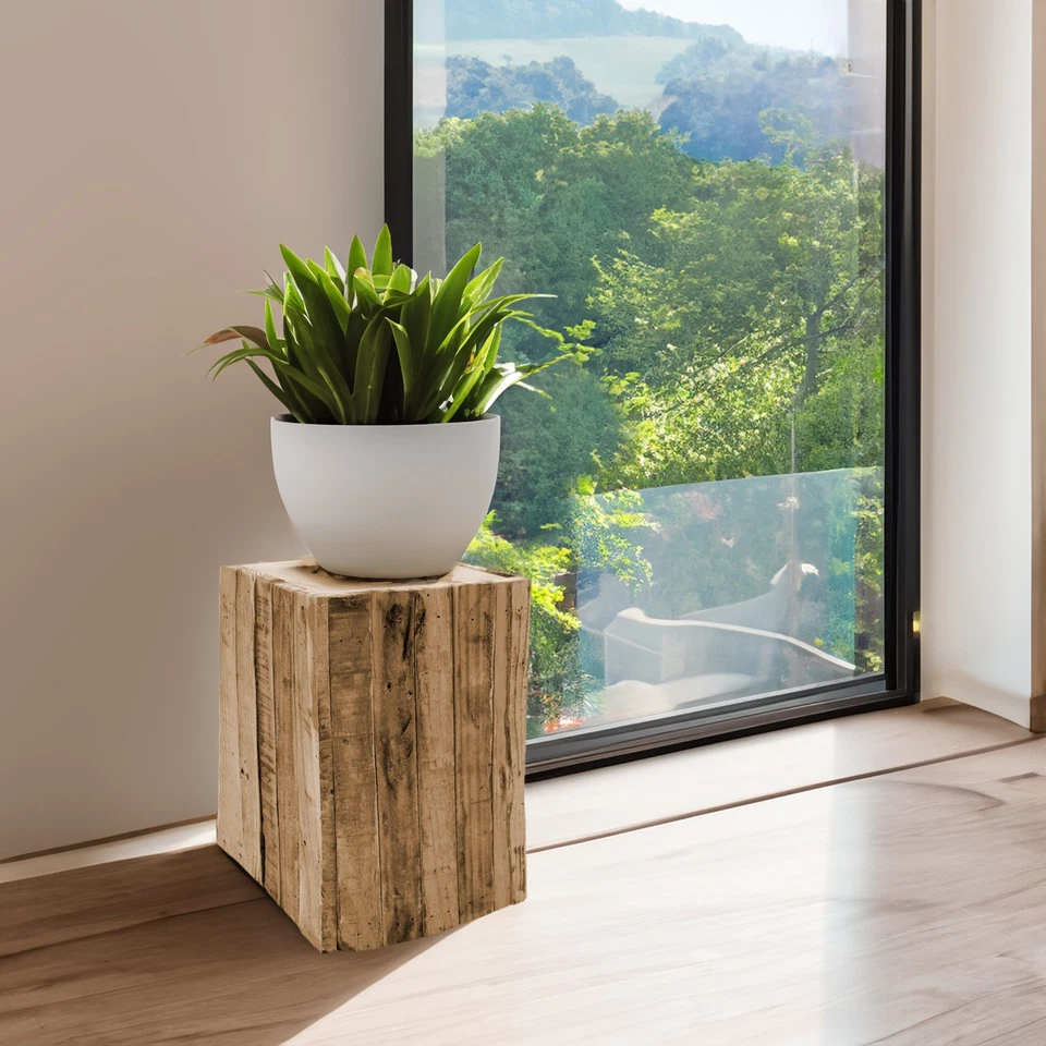 Holz Hocker eckig - 30 x 20 cm - Blumenhocker Klotz Blumenständer Blumen Säule - Bild 3 von 3