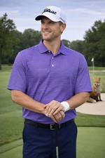 FootJoy Golf Polo Mens LRG LAVENDER STRIPE Performance Stretch Shirt