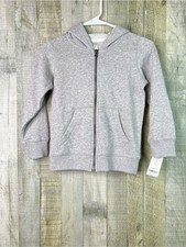 Carters Kids Size 7 Gray Fleece Zip Front Hoodie with Pockets