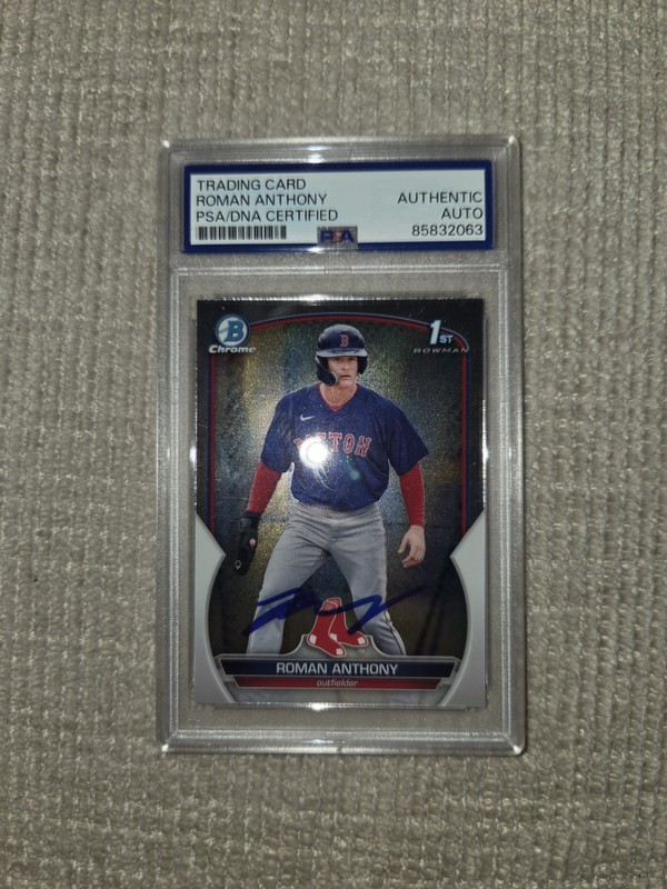 Roman Anthony Signed 1st Bowman Chrome Auto Boston Red Sox PSA AUTHENTIC