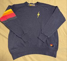 Aviator Nation Size XS Crewneck Bolt Sweatshirt White Used