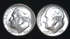 1957  1958-P  10C Roosevelt Dime (2  Coins) BU 90% Silver 26ctt0111-2