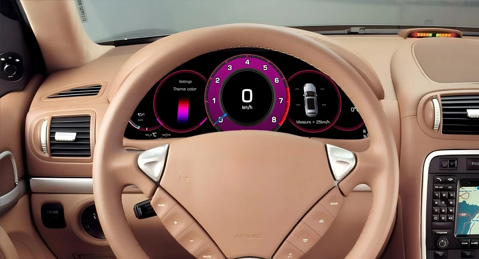 Cuadro de instrumentos velocímetro digital LCD para automóvil Porsche Cayenne 2002-2009 Foto 3 de 4