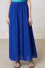 Anthropologie Maeve Royal Blue Elastic Waist Maxi Skirt Medium
