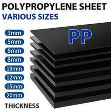 Polypropylene Sheet - Black Various sizes PP Plastic Panel Model Making