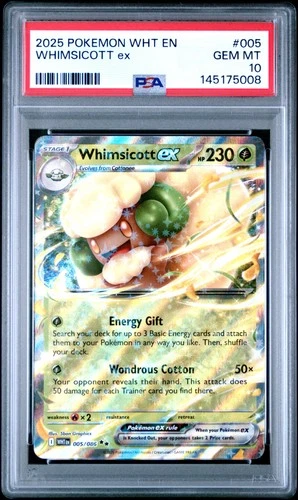 2025 POKEMON WHT EN-WHITE FLARE #005 WHIMSICOTT EX PSA 10