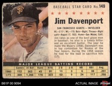 1961 Post Cereal #149 Jim Davenport  Perforated Giants 1 - POOR