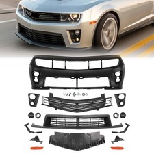 Zl1 Style Front Bumper Cover Upper Lower Grille Fog Light For 2010-2013 Camaro