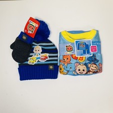 Cocomelon Boys' Hat Mitten Set W/ Size 18M 2-Piece Microfleece Pajamas NEW JJ