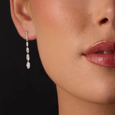 1.5 CTW Lab-Grown Diamond Elegant Drop Earrings in 14K Gold -EcLian