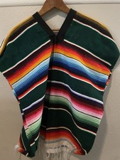 Traditional Mexican Serape Poncho