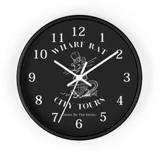 Wharf Rat City Tours Wall Clock | Vintage Rat Illustration, Nautical Theme