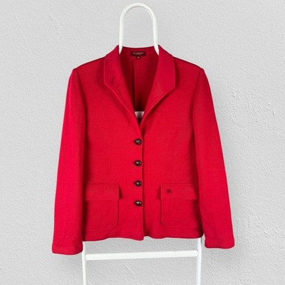 Vintage Burberry London ''New Derwick'' roter Blazer Jacke 100% Wolle Gr. 40 UK 12
