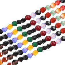 Faceted Polygon Stone, 6 6 mm Natural Faceted Diamond Round Stone, Multicolor