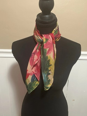 #ad Vintage Women#x27;s Patricia Nash Floral Spring Multi Print Scarf $11.00