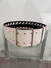 All Saints Warm Brass Julia Knot Wide Belt Cream