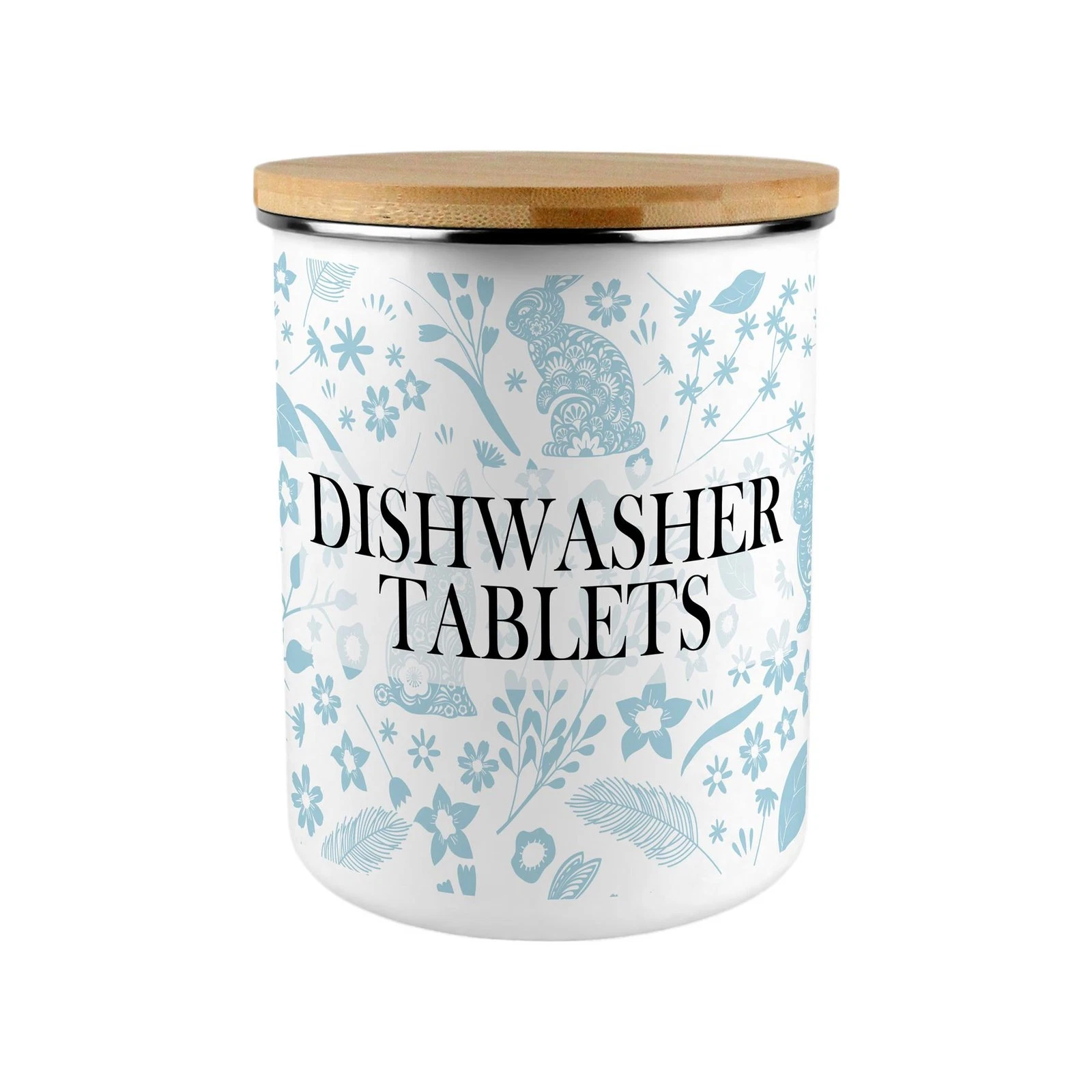 Blue Rabbits Dishwasher Tablets Storage Canister - XL Enamel Container Home Gift
Opens in a new wind