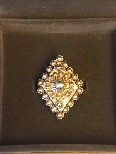 Vintage Silver Poison Filigree Ring Size M 1/2